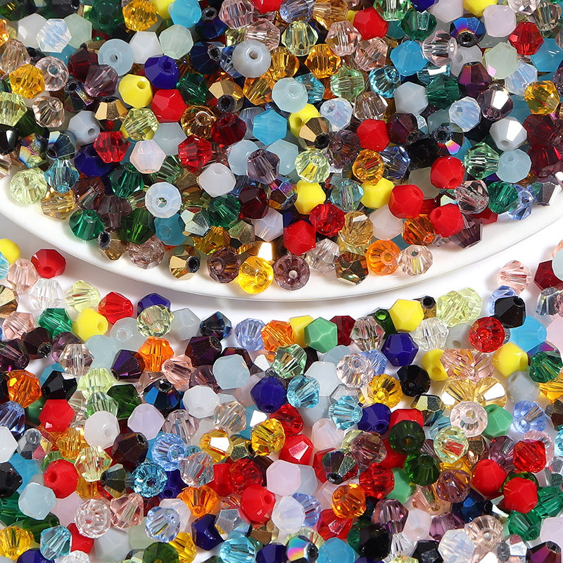 Seed Glass Beads 4mm Colored Transparent Faceted 200pcs 2