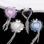 Heart Clay Beads 25mm Imitation Mocha Diamond Tassel Crown 6pcs 2