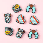 Silicone Focal Beads Turquoise Daisy Cattle Head Checkerboard Skull 20pcs