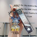 Resin Crown Bear Keychain Metallic Finish Cartoon Charm 4