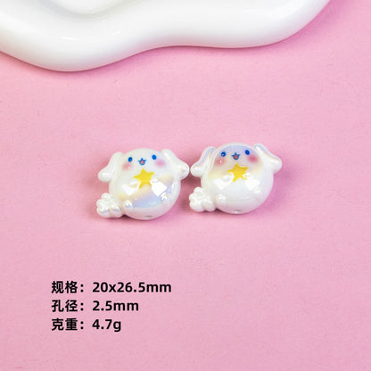 Chubby Sanrio Character Resin Beads Glossy Pastel Spheres 20pcs 11