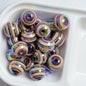 UV Plating Colorful Lollipop Striped Resin Beads 16mm 10pcs 29