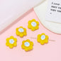 Lampwork Glass Beads Flower 19mm Hand Painted Six-Petal 10pcs 8