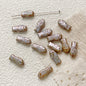 Vintage Gilded Fish Lampwork Glass Beads 7x15mm Pastel Metallic Speckled 10pcs 10