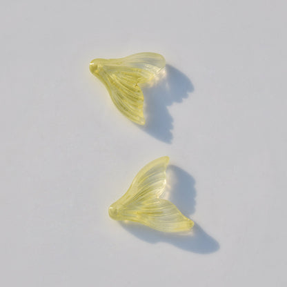 Czech Glass Beads Fish Tail 20mm Pastel Colors 10pcs 11