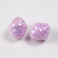 Pastel Cow Horn Wrapped Acrylic Beads 17mm Iridescent Finish 50pcs 4