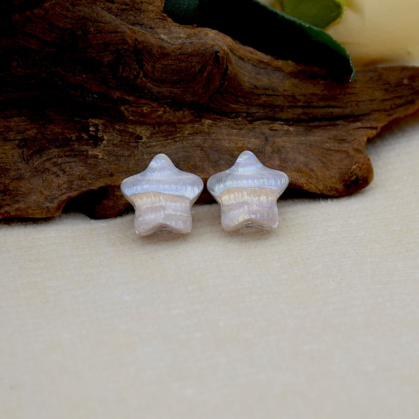 Oil Painting Star Resin Beads 19mm Iridescent Pastel 1pc 13
