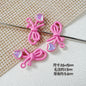 Dotted Bow Metal Beads 20mm Rhinestone Embedded Bow Metal Beads 26mm Painted 10pcs 21