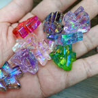 Transparent Christmas Tree Acrylic Beads 25mm UV Plating 100pcs 6