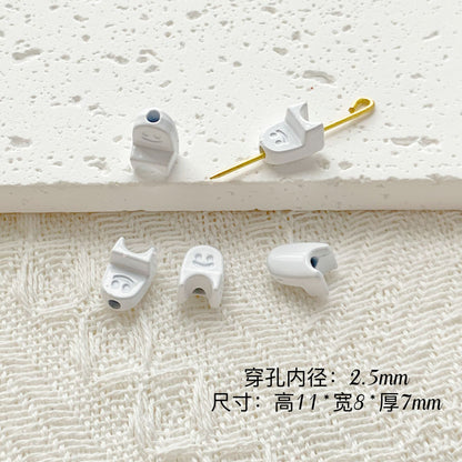 Chair and Jigsaw Metal Beads Painted Colorful Glossy 20pcs 14
