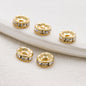 Rhinestone Brass Ripple Spacer Beads 4-10mm 100pcs 3