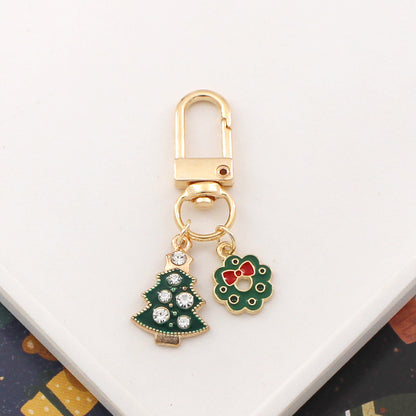 Cartoon Christmas Keychain Metal Alloy Enamel Holiday Icons 3