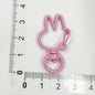 Spray Painted Bunny Head Zinc Alloy Buckle Keychain Clasps 20pcs 19