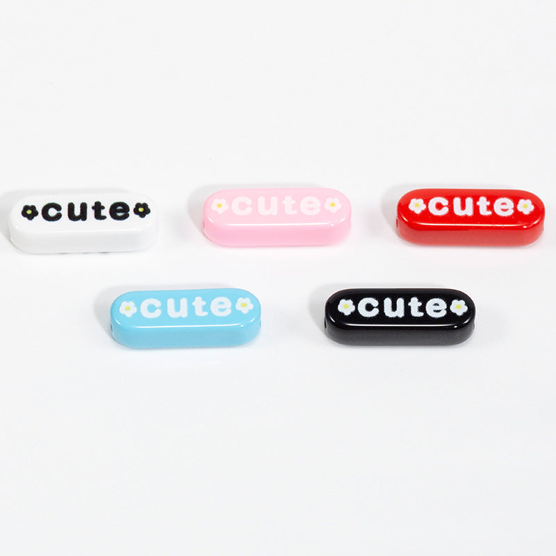 Printed Square Acrylic Beads 20mm Sanrio Candied Hawthorn Skewers 10pcs 3