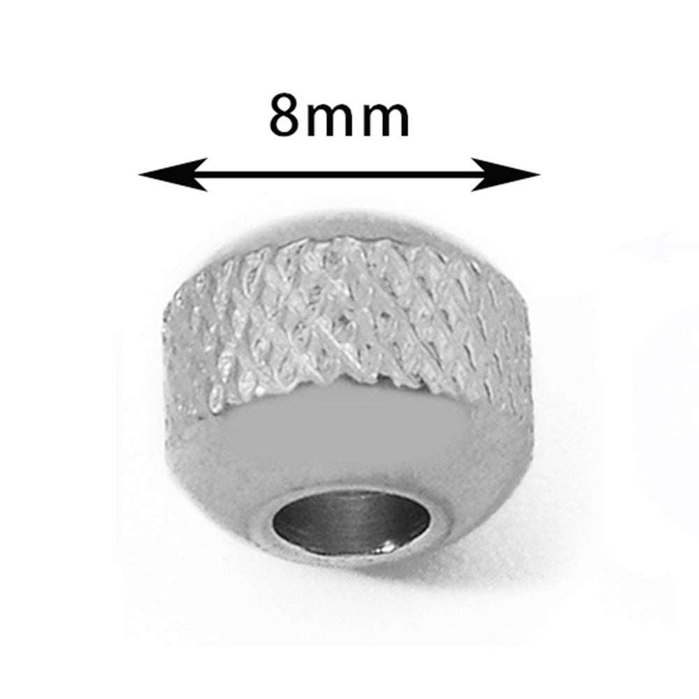 Stainless Steel Pineapple Metal Beads 4/6/8mm Textured Summer Style 50pcs 10