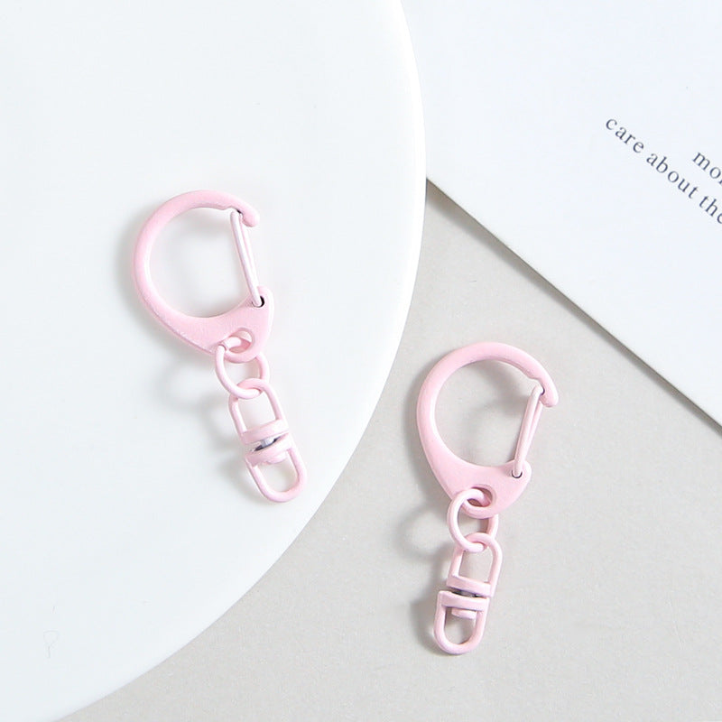 Zinc Alloy D Shaped Colorful Buckle Keychain Clasps 20pcs 38mm 8