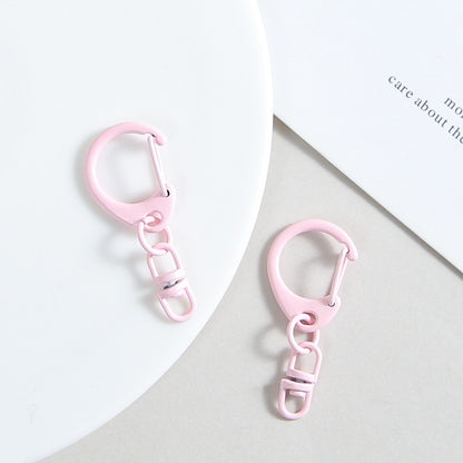 Zinc Alloy D Shaped Colorful Buckle Keychain Clasps 20pcs 38mm 8