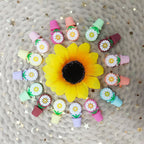Silicone 3D Focal Beads Potted Daisy Holding Pot 20pcs 3
