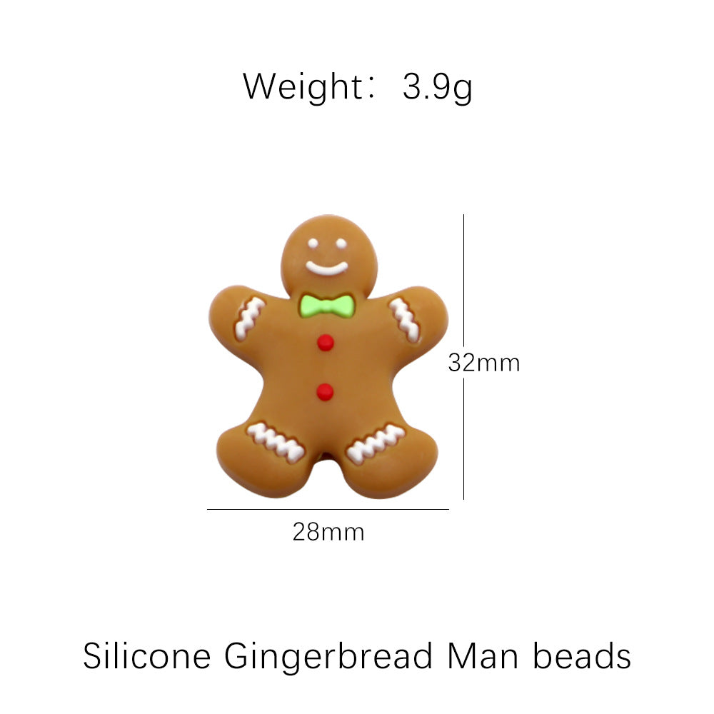 Silicone Focal Beads Christmas Santa Claus Snowman Reindeer 20pcs 9