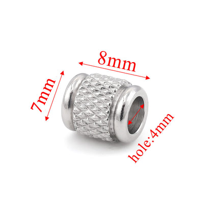 Stainless Steel Tube Metal Beads Patterned 6x7mm and 8mm 20pcs 8