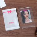 Self Adhesive OPP Bags Bow Print Clear 8x10+3cm 200pcs 3