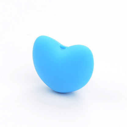Heart Shaped Silicone Beads 21x30mm Soft Matte Finish 20pcs 13