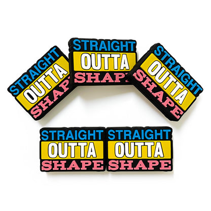 Silicone Focal Beads Straight Outta Shape Bold Text Colorful 20pcs 4
