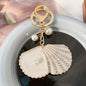 Alloy Rhinestone Shell Keychain with Diamond Pearl Inlay 10.9cm 8