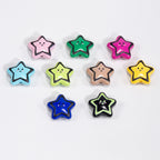 Colorful Smiley Star Acrylic Beads 22mm Glossy 10pcs 3