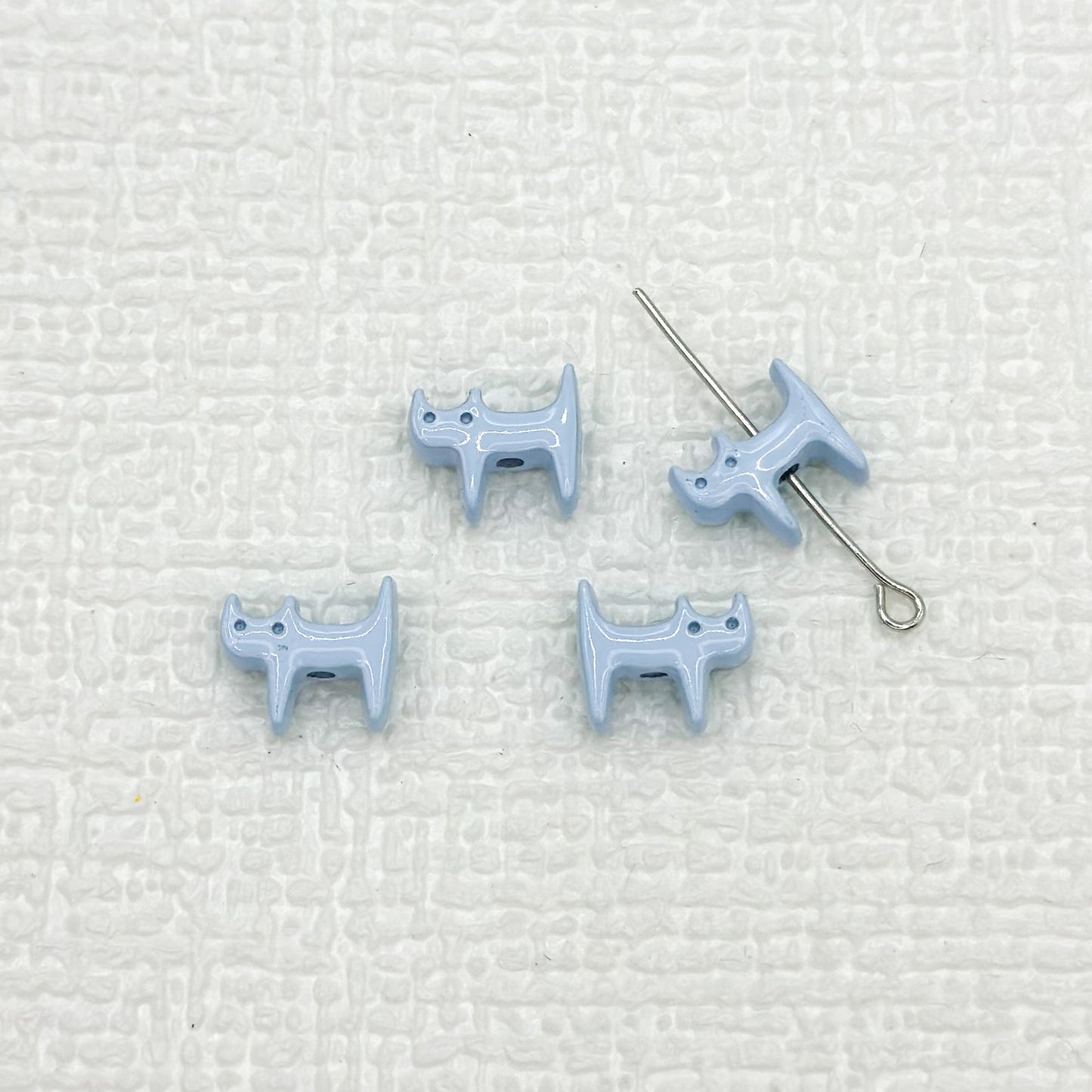 Cat Shaped Metal Beads 12mm Glossy Colorful Painted Alloy 20pcs 11