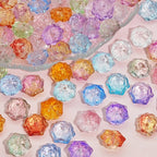 Tiny Flower Glass Beads 16mm Clear Translucent Mixed Colors 50pcs