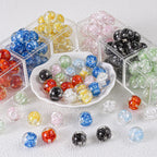 Blooming Flower Resin Beads 16mm Round Colorful 20pcs 3