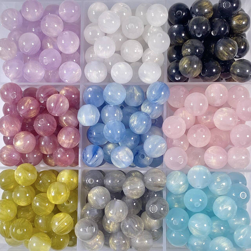 Gilding Gradient Resin Beads 8mm Round Shimmer 100pcs