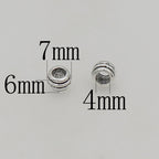Tube Metal Beads 7mm Threaded Tibetan Large Hole Alloy 100pcs 6