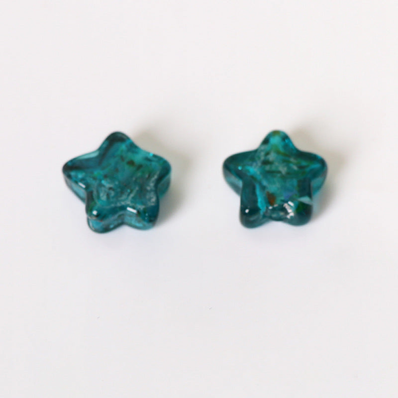 Lampwork Glass Beads Star 15mm Vintage Foil Filled 50pcs 9