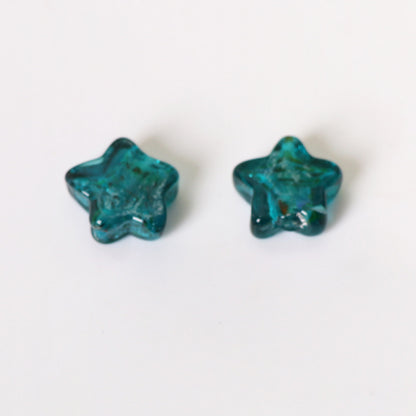 Lampwork Glass Beads Star 15mm Vintage Foil Filled 50pcs 9