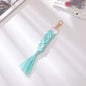 Hand Woven Tassel Crochet Keychain Cotton Linen Boho 2pcs 15