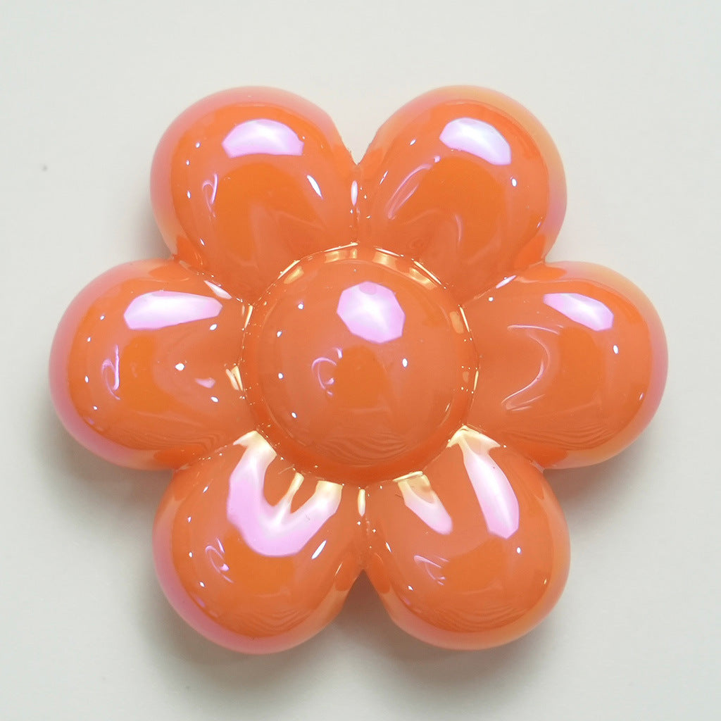 UV Plating Flower Acrylic Beads 32mm Glossy Pastel Large 20pcs 11
