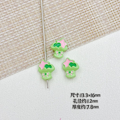 Bouquet and Heart Gift Box Metal Beads 13mm 16mm Pastel Painted 10pcs 6