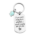 Little Jellyfish Stainless Steel Engraved Relationship Keychain