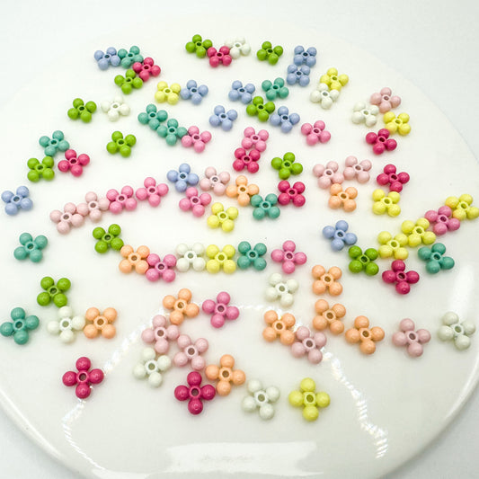 Four Leaf Clover Metal Beads 7.5mm Baking Painted Alloy Spacer 50pcs 2