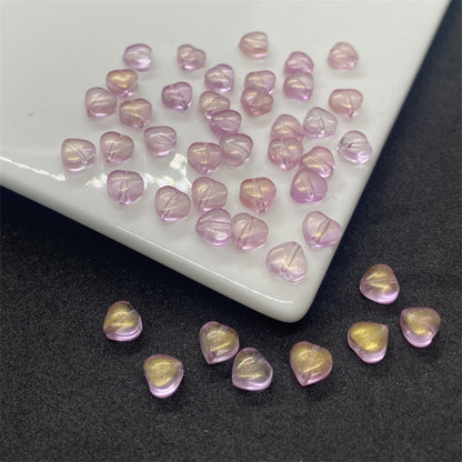 Czech Glass Beads Small Heart 6mm Peach Color 100pcs 7