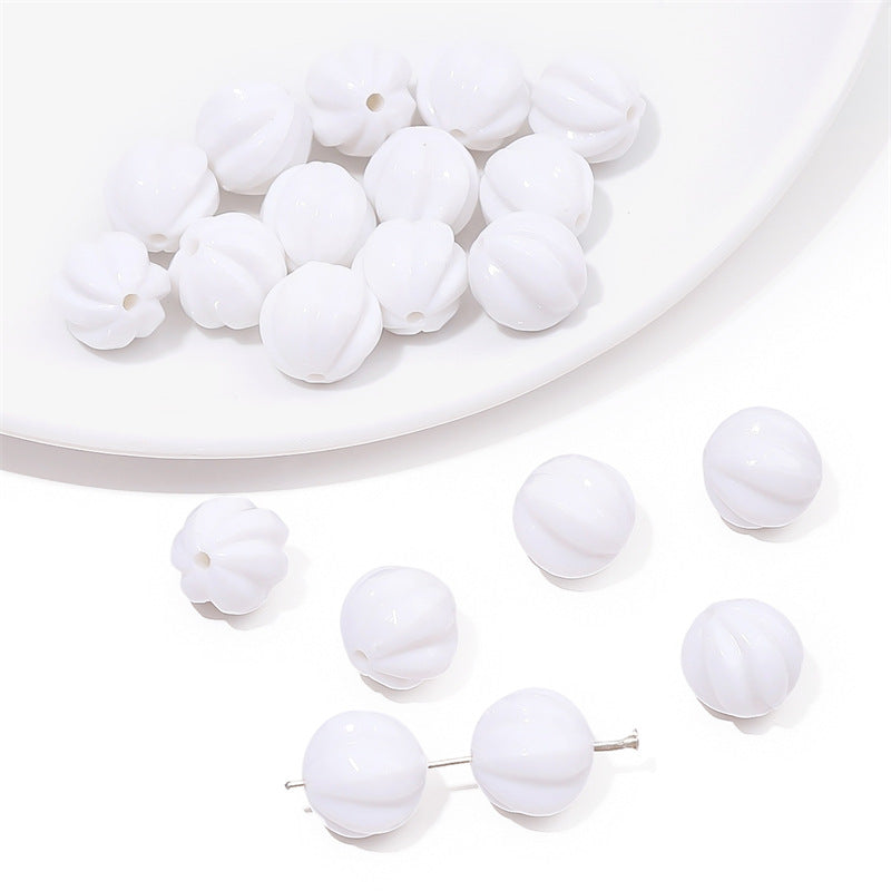 Opaque Pumpkin Acrylic Beads 12mm Colorful Round 40pcs 8
