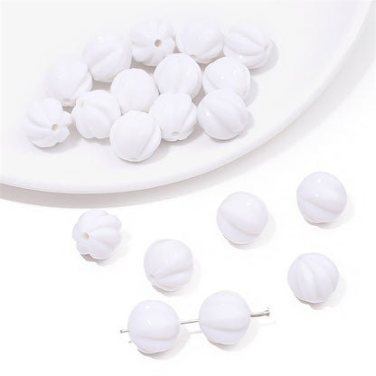 Opaque Pumpkin Acrylic Beads 12mm Colorful Round 40pcs 8