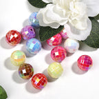 UV Plating Faceted Disco Acrylic Beads 16mm Multicolor 50pcs 4