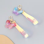Acrylic Gradient Crystal Butterfly Wristlet Keychain Colorful 4