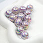 UV Plating Round Acrylic Beads 16mm Lollipop Rotating Pattern 50pcs 5