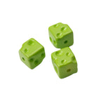 Painted Square Acrylic Beads 14mm Colored Baking Cheese Style 100pcs 2