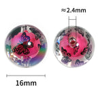 Transparent Butterfly Acrylic Beads 16mm Iridescent Plated 50pcs 3