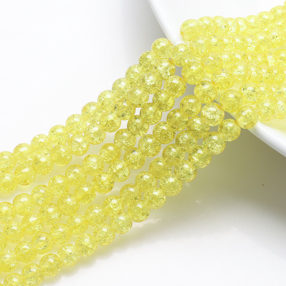 Crackle Round Glass Beads 8mm Monochrome Translucent 200pcs 12